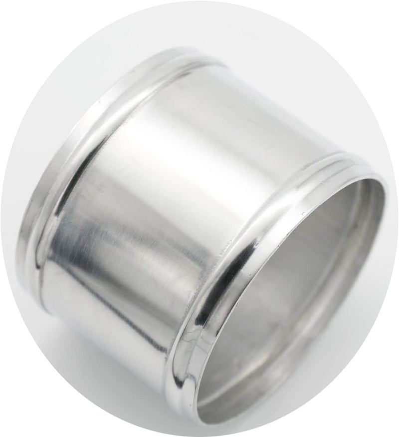 KRD PERFORMANCE 102mm(4") OD, Length 3" (76mm), Straight 4 Inch 6061 Aluminum Hose Joiner Tube Intercooler Pipe Connector High Class Glossy Polished Treatment Air Intake Tube with Bead Roll, 2 PCS - Image 3